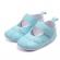 Pantofiori bleu cu broderii florale (marime disponibila: 3-6 luni (marimea 18