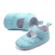 Pantofiori bleu cu broderii florale (marime disponibila: 6-9 luni (marimea 19