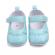 Pantofiori bleu cu broderii florale (marime disponibila: 6-9 luni (marimea 19