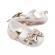 Pantofiori eleganti albi cu insertii aurii (marime disponibila: 0-3 luni)