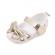 Pantofiori eleganti albi cu insertii aurii (marime disponibila: 0-3 luni)