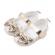 Pantofiori eleganti albi cu insertii aurii (marime disponibila: 0-3 luni)