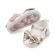 Pantofiori eleganti albi cu insertii aurii (marime disponibila: 0-3 luni)