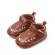 Pantofiori maro cu broderie florala (marime disponibila: 9-12 luni (marimea 20