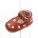 Pantofiori maro cu floricele colorate brodate (marime disponibila: 3-6 luni