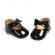 Pantofiori negri cu fundita din piele ecologica lacuita (marime disponibila: