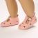 Pantofiori roz cu stelute decupate (marime disponibila: 3-6 luni (marimea 18