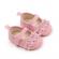 Pantofiori roz cu strasuri si volanase (marime disponibila: 9-12 luni (marimea