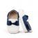 Pantofiori tip mocasini, albi cu insertii albastre (marime disponibila: 3-6