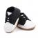 Pantofiori albi cu negru cu sireturi din elastic pentru baietei (marime