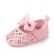Pantofiori roz cu model ajurat si fundita aplicata (marime disponibila: 12-18