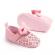 Pantofiori roz cu model ajurat si fundita aplicata (marime disponibila: 12-18
