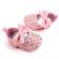 Pantofiori roz cu model ajurat si fundita aplicata (marime disponibila: 12-18