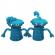 Set 2 marionete degete Monster, albastru inchis, 5 cm, Vivo MONSTER-BLUE2