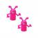 Set 2 marionete degete Monster, pink, 5 cm, Vivo MONSTER-PINK3