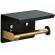 Suport pentru hartie igienica cu raft suplimentar, din otel, culoare neagra cu