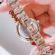 Set cadou cu ceas de dama geneva crystal auriu roze si bratara
