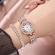 Set cadou cu ceas de dama geneva crystal auriu roze si bratara