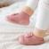 Mocasini roz cu talpa antiderapanta - ursulet (marime disponibila: marimea 26)