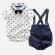 Costum cu papion pentru baietei - barcute (marime disponibila: 18-24 luni)