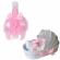 Lumanare botez glob cu dantela si trusou botez in landou, decor roz cu