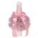 Lumanare botez glob cu dantela si trusou botez in landou, decor roz pudra,