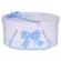 Cutie trusou botez dantela bleu si fundite asortate, denikos® 815