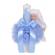 Lumanare botez glob iepuras pufos si trusou botez in landou, decor bleu cu