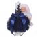 Lumanare botez glob iepuras pufos si trusou botez in landou, decor bleumarin,