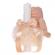 Lumanare botez glob iepuras pufos si trusou botez in landou, decor ivoire,
