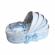 Lumanare botez personalizata si trusou botez in landou, decor bleu, denikos® 778