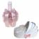 Lumanare botez personalizata si trusou botez in landou, decor roz pudra,