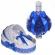 Lumanare botez personalizata si trusou botez in landou, decor dantela albastra,