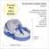 Lumanare botez personalizata si trusou botez in landou, decor dantela albastra,