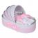 Lumanare botez personalizata si trusou botez in landou, decor dantela roz,