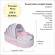 Lumanare botez personalizata si trusou botez in landou, decor dantela roz,