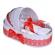 Set elegant lumanare botez si trusou botez in landou, decor dantela rosie,