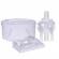 Set elegant trusou botez, cutie trusou si lumanare, decor dantela alba diafana,