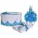 Set elegant trusou botez, cutie trusou si lumanare, decor dantela turcoaz
