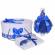 Set trusou botez, cutie trusou si lumanare, decor elegant dantela albastra,