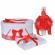 Set trusou botez, cutie trusou si lumanare, decor elegant dantela rosie,