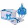 Set trusou botez, cutie trusou si lumanare, decor elegant dantela turcoaz,