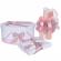 Set trusou botez, cutie trusou si lumanare iepuras pufos, dantela si fundite,