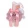 Set trusou botez, cutie trusou si lumanare iepuras pufos, dantela si fundite,