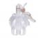 Set trusou botez, cutie trusou si lumanare personalizata cu nume, decor alb cu
