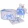 Set trusou botez, cutie trusou si lumanare personalizata cu nume, decor bleu cu