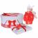 Set trusou botez, cutie trusou si lumanare personalizata cu nume, decor rosu cu