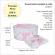 Set trusou botez, cutie trusou si lumanare personalizata cu nume, decor roz cu