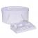 Set trusou botez si cutie trusou, dantela si fundita, decor elegant alb,