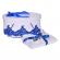 Set trusou botez si cutie trusou, dantela si fundita, decor elegant albastru,